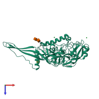 PDB entry 5i2s coloured by chain, top view.