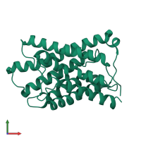 PDB entry 5i32 coloured by chain, front view.