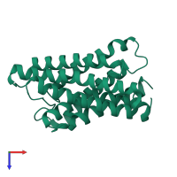 PDB entry 5i32 coloured by chain, top view.