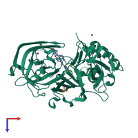 PDB entry 5i3w coloured by chain, top view.