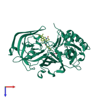 PDB entry 5i3x coloured by chain, top view.