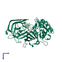 PDB entry 5i3y coloured by chain, top view.