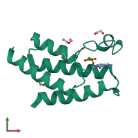 PDB entry 5i40 coloured by chain, front view.