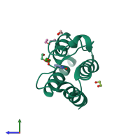 PDB entry 5i40 coloured by chain, side view.