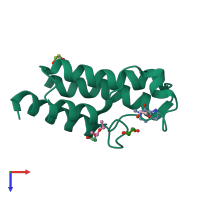 PDB entry 5i40 coloured by chain, top view.