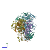 PDB entry 5i42 coloured by chain, side view.