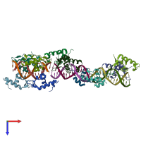 PDB entry 5i44 coloured by chain, top view.