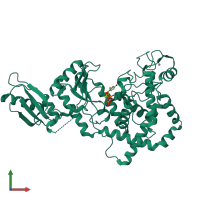 PDB entry 5i49 coloured by chain, front view.