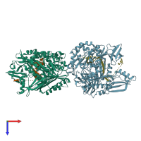 PDB entry 5i4a coloured by chain, top view.