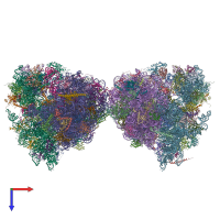 PDB entry 5i4l coloured by chain, top view.