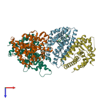 PDB entry 5i4v coloured by chain, top view.