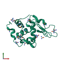 PDB entry 5i4y coloured by chain, front view.