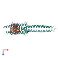 PDB entry 5i50 coloured by chain, top view.