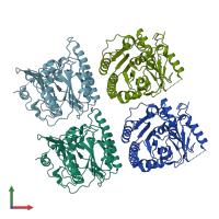 PDB entry 5i5f coloured by chain, front view.