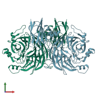 PDB entry 5i5i coloured by chain, front view.