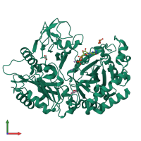 PDB entry 5i67 coloured by chain, front view.