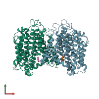 PDB entry 5i6c coloured by chain, front view.