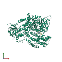 PDB entry 5i6u coloured by chain, front view.