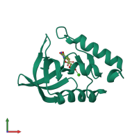 PDB entry 5i6w coloured by chain, front view.