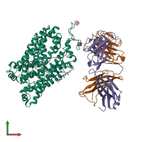 PDB entry 5i71 coloured by chain, front view.