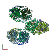 PDB entry 5i7f coloured by chain, front view.