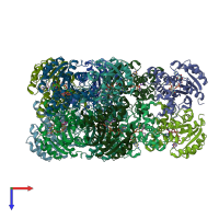 PDB entry 5i7f coloured by chain, top view.