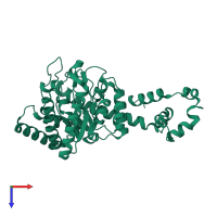 PDB entry 5i7g coloured by chain, top view.