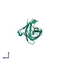 PDB entry 5i7p coloured by chain, side view.