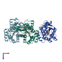 PDB entry 5i7v coloured by chain, top view.