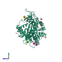 PDB entry 5i81 coloured by chain, side view.