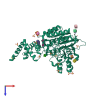 PDB entry 5i81 coloured by chain, top view.