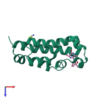 PDB entry 5i83 coloured by chain, top view.