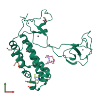 PDB entry 5i8g coloured by chain, front view.