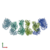 PDB entry 5i8i coloured by chain, front view.