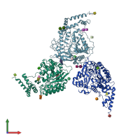 PDB entry 5i8r coloured by chain, front view.