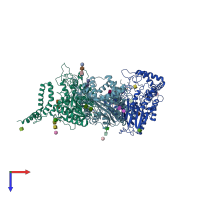 PDB entry 5i8r coloured by chain, top view.