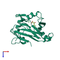 PDB entry 5i93 coloured by chain, top view.