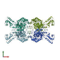 PDB entry 5i94 coloured by chain, front view.