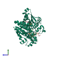 PDB entry 5i95 coloured by chain, side view.