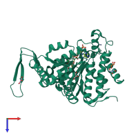 PDB entry 5i95 coloured by chain, top view.