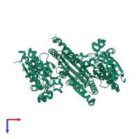 Isocitrate dehydrogenase [NADP], mitochondrial in PDB entry 5i96, assembly 1, top view.