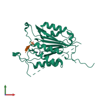 PDB entry 5i9b coloured by chain, front view.