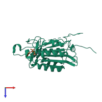 PDB entry 5i9b coloured by chain, top view.