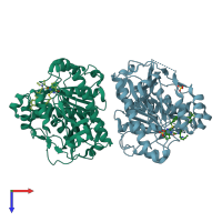 PDB entry 5i9i coloured by chain, top view.