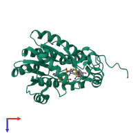 PDB entry 5i9n coloured by chain, top view.