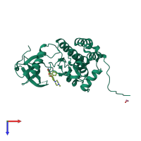 PDB entry 5i9z coloured by chain, top view.