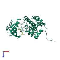 PDB entry 5ia3 coloured by chain, top view.