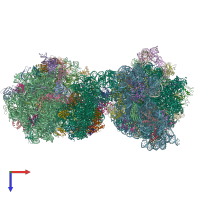 PDB entry 5ib7 coloured by chain, top view.