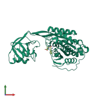 PDB entry 5ib9 coloured by chain, front view.