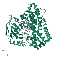 PDB entry 5ibh coloured by chain, front view.